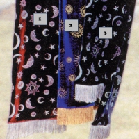 <B>THREE STYLES</B><BR>(1.Moon-Stars Bur/Silver ink,<BR>2.Sun Images Blue/Gold ink<BR>3.Moon-Stars Black/Silver ink)