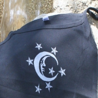 Silver Moon & Stars<BR>
(Black/Silver ink)